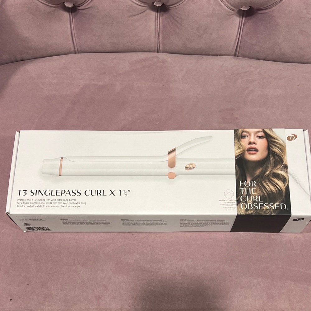 T3 SinglePass Curl X 1.1/4 in White and Rose Gold